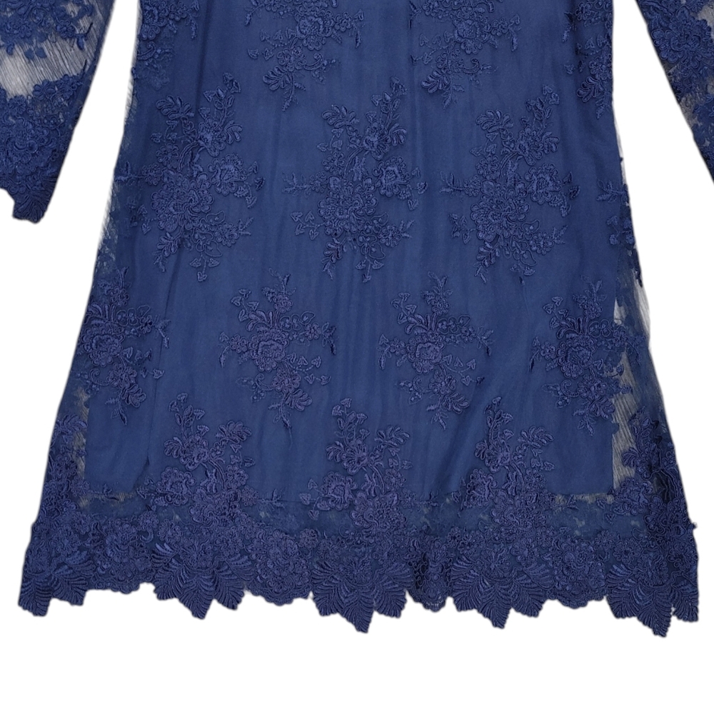 Sara Sabella Navy Blue Sheath Column Party Mini Dress Cocktail Dress Size 6 - Picture 6 of 11